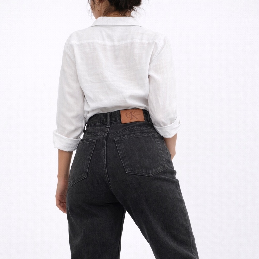 Vintage Y2K Calvin Klein black mom Jeans juniors 11​